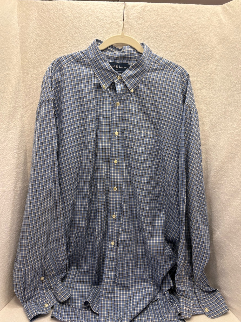 Ralph Lauren Blake Blue and White Checked Button-Down Shirt